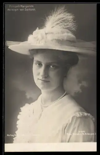 AK Portrait Prinzess Margarete von Sachsen