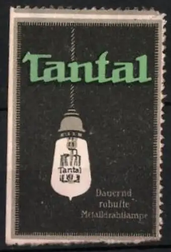 Reklamemarke Tantal, dauernd robuste Metalldrahtlampe, Glühbirne