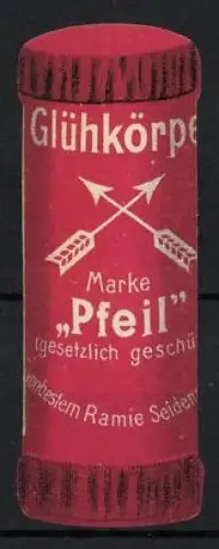Reklamemarke Glühkörper Marke Pfeil, Gekreuzte Pfeile