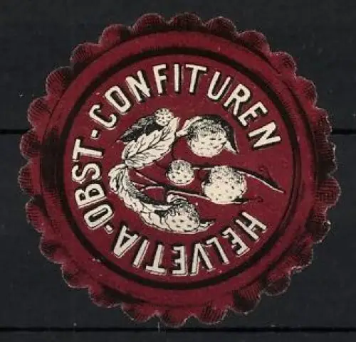 Reklamemarke Helvetia-Obst-Confituren, Beerenzweig