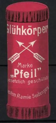 Reklamemarke Glühkörper Marke Pfeil, Gekreuzte Pfeile