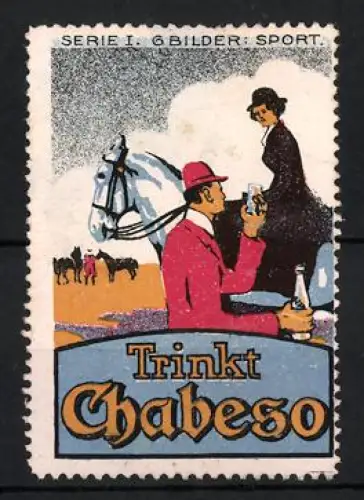 Reklamemarke Chabeso, Reiter und Pferd