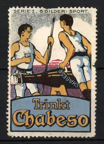 Reklamemarke Chabeso, Turner mit Brauseflasche