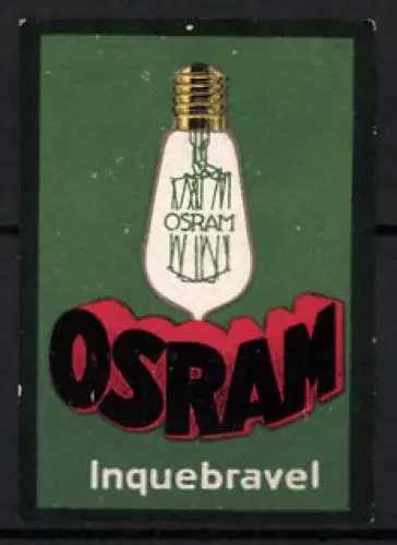 Reklamemarke Osram Inquebrável, Glühbirne