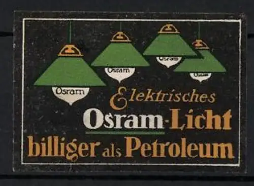 Reklamemarke Elektrisches Osram-Licht, Hängelampen