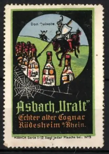 Reklamemarke Rüdesheim am Rhein, Asbach Uralt, Don Quixote