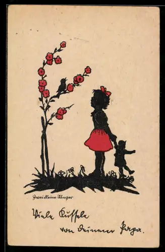 AK Zwei kleine Sänger