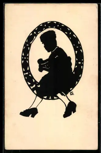 AK Hesse in Tracht, Kranz