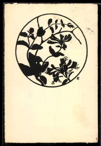 AK Blumenstengel mit Blättern