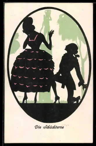 AK Die Schüchterne, Rokoko-Paar