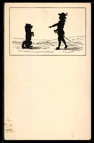 AK Kleiner Landsknecht bei der Hundedressur