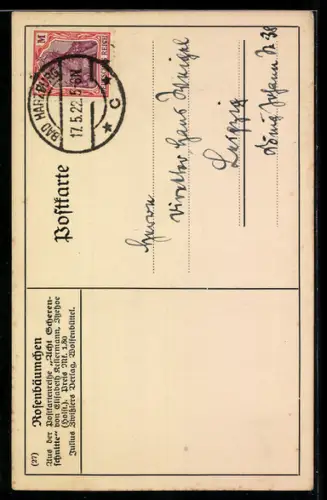 AK Rosenbäumchen, Scherenschnitt