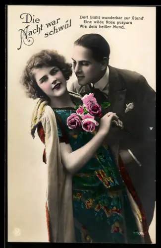 Foto-AK NPG Nr. 7753/4: Junges Paar in trauter Zweisamkeit