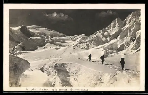 AK Chamonix-Mont-Blanc, Drei Bergsteiger am Mont Blanc