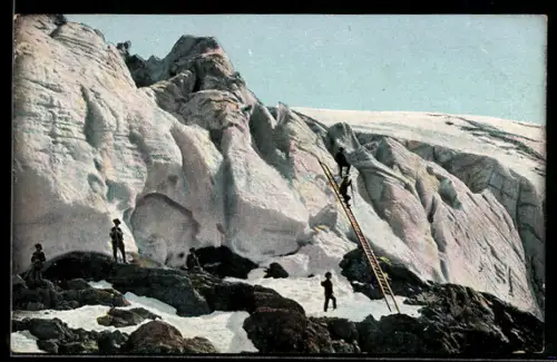 AK Bergsteiger beim Aufstieg zum Claridenstock