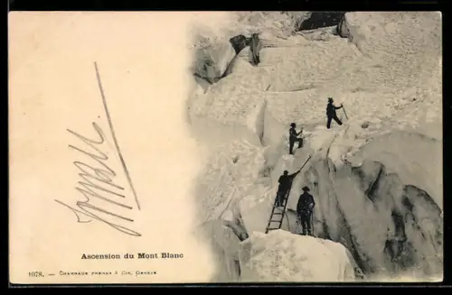 AK Mont Blanc, Bergsteiger erklimmen den Mont Blanc