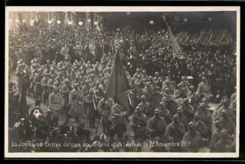 AK Siegesparade / Fete de la Victoire 1918, Französische Soldaten