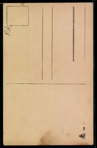 Künstler-AK Handgemalt: Ruine im Mondschein