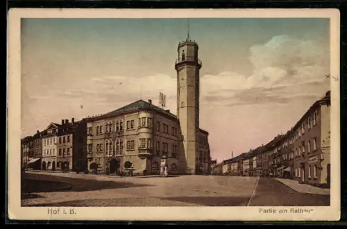 AK Hof i. B., Partie am Rathaus