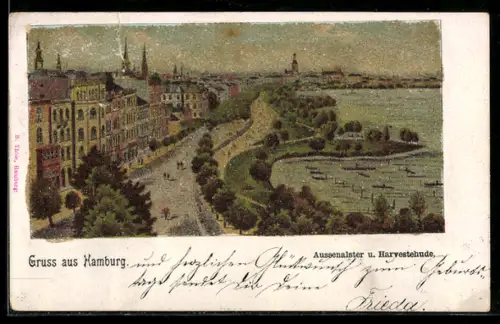 AK Hamburg, Aussenalster und Harvestehude