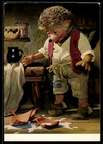 AK Igel Mecki hat einen Krug Milch zerbrochen