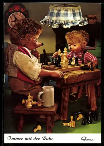 AK Mecki spielt mit seinem Sohn Schach