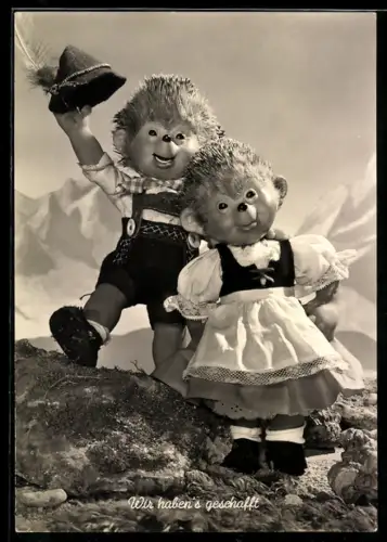 AK Mecki und Frau haben den Berggipfel erklommen