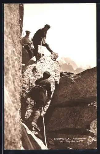 AK Chamonix, Ascension de l`Aiguilel de l`M, Bergsteiger
