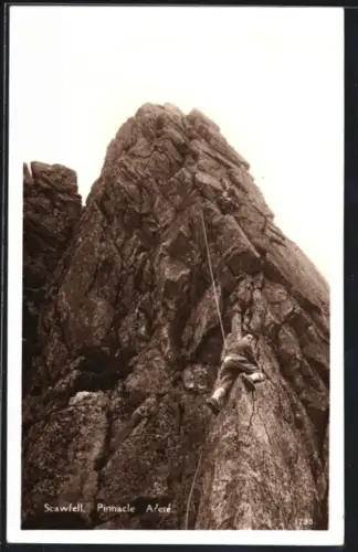 AK Scawfell, Pinnacle Arété, Bergsteiger am Seil