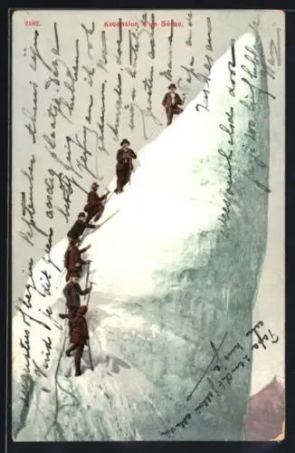 AK Ascension d`un Sérac, Bergsteiger