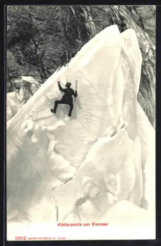 AK Bergsteiger bei Kletterpartie am Eismeer