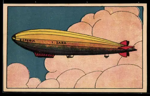 AK Zeppelin Esperia im Fluge zwischen Wolken