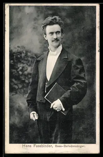 AK Portrait Hans Fassbinder, Bass-Balladensänger