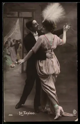 AK Paar beim Tango-Tanz