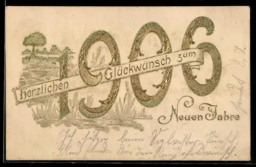 AK Jahreszahl 1906 mit Seelandschaft