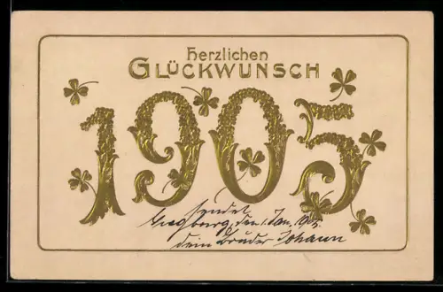 AK goldene Jahreszahl 1905, Klee