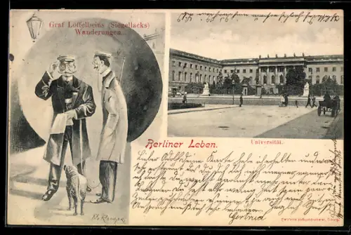 AK Berlin, Graf Löffelbeins Wanderungen, Blick auf die Universität