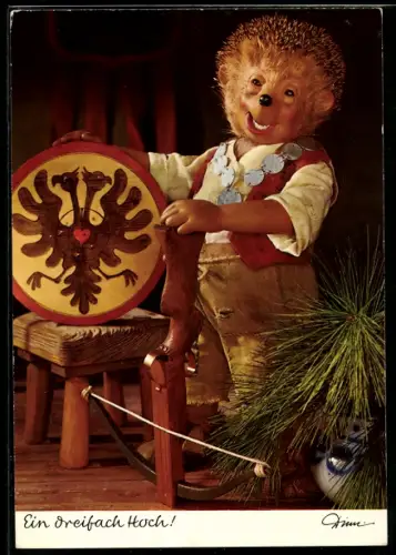 AK Mecki mit Bogen und Zielscheibe