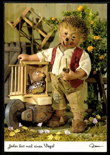 AK Mecki, Jeder hat mal einen Vogel!, Mecki mit Vogelkäfig