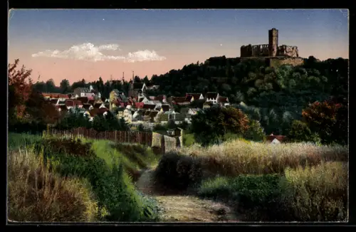 AK Königstein i. Taunus, Stadtansicht mit Burgruine