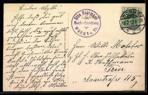 AK Worms, Liebfrauenberg mit Kirche