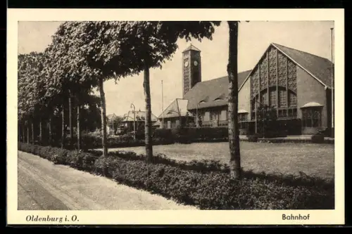 AK Oldenburg i. O., Der Bahnhof