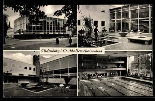 AK Oldenburg i. O., Hallenschwimmbad, Ansichten mit Innenhof
