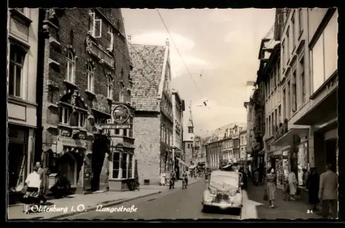 AK Oldenburg i. O., Langestrasse mit Haus Graf Anton Günther