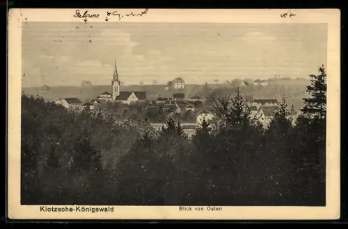 AK Dresden-Klotzsche, Blick von Osten auf den Ort