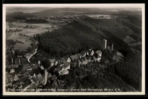AK Zavelstein /Schwarzw., Ortsansicht, Flugzeugaufnahme