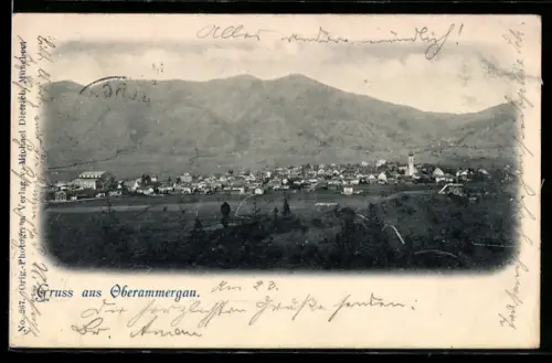 AK Oberammergau, Ortsansicht mit Umgebung