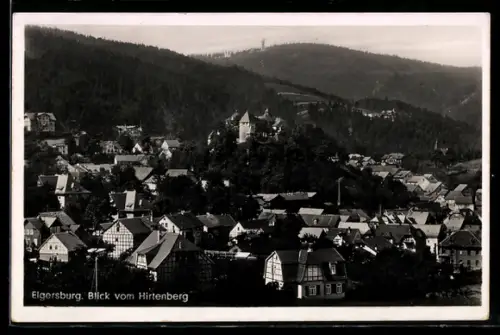 AK Elgersburg, Blick vom Hirtenberg auf Burg und Ort