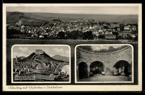 AK Weinsberg, Weinsberg mit Weibertreu und Dichterturm