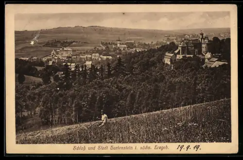 AK Hartenstein i. sächs. Erzgeb., Schloss und Stadt